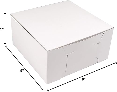 Miniatura 9 de O'Crème - Cajas de pastelería blancas para pasteles, cajas de pastelería de 10 x 10 x 5 pulgadas, cajas de papel kraft para guardar y mostrar tus