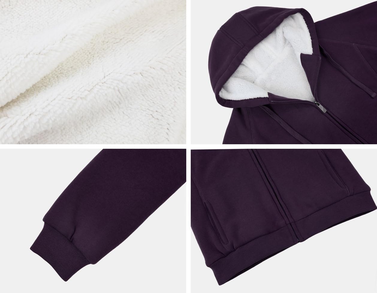 Victory Outfitters Women's Fleece Lined Zip Up Hoodies Casual Hooded Jacket Workout Full Zip Sweatshirts Pocket Coats - Image 7