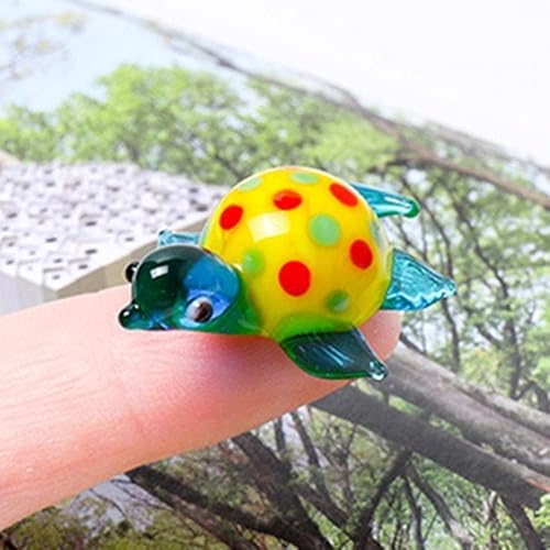 Miniatura 5 de Jowxsx Figura de tortuga miniatura de cristal azul, adornos para acuario, paisajismo, figura de tortuga de cristal, colección de manualidades,
