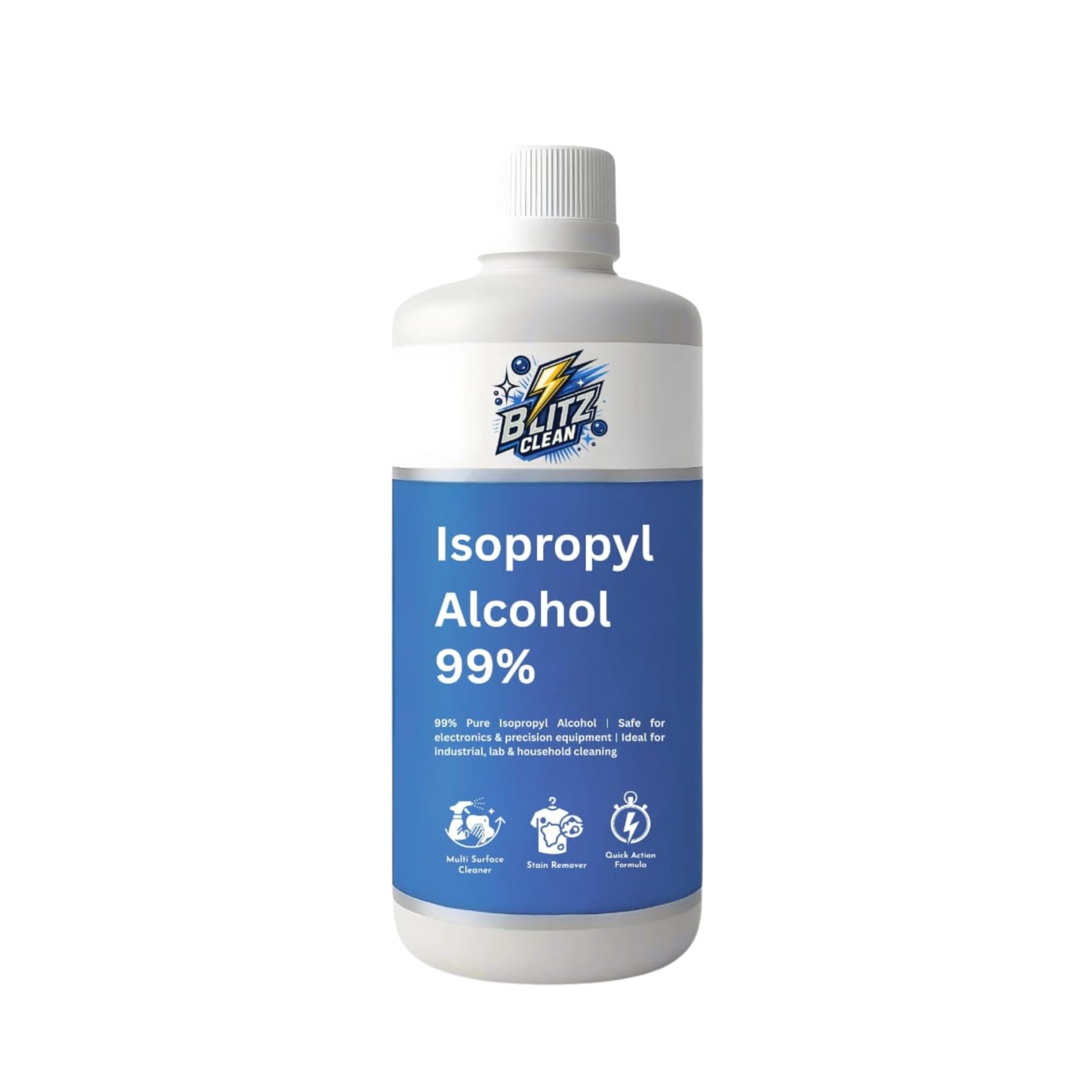 BLITZ CLEAN Isopropyl Alcohol 99% Pure – Industrial Grade for Cleaning, Disinfection, Electronics, Lab Use, Surface Sanitizing, DIY & Multipurpose Household Cleaning-image-10