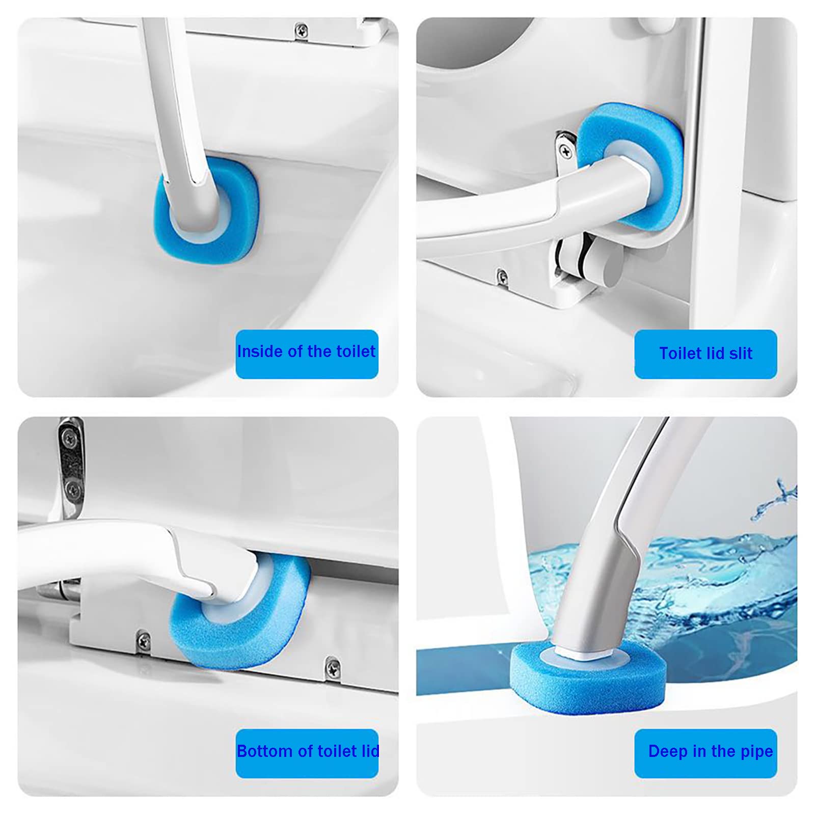 Eyliden 2-in-1 WC-Bürste & Kolben Set – Mit 10 Nachfüllköpfen, 3-stufigem Saugnapf, Weiß