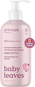 ATTITUDE 婴儿2合1洗发水和沐浴露 无香型