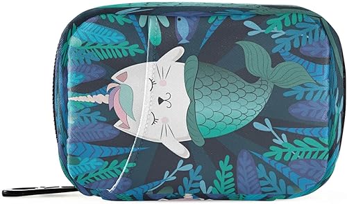 Divertido gato mágico unicornio y sirena píldora estuches bolsa de píldoras organizador medicina contenedor caso vitamina Suplemento titular