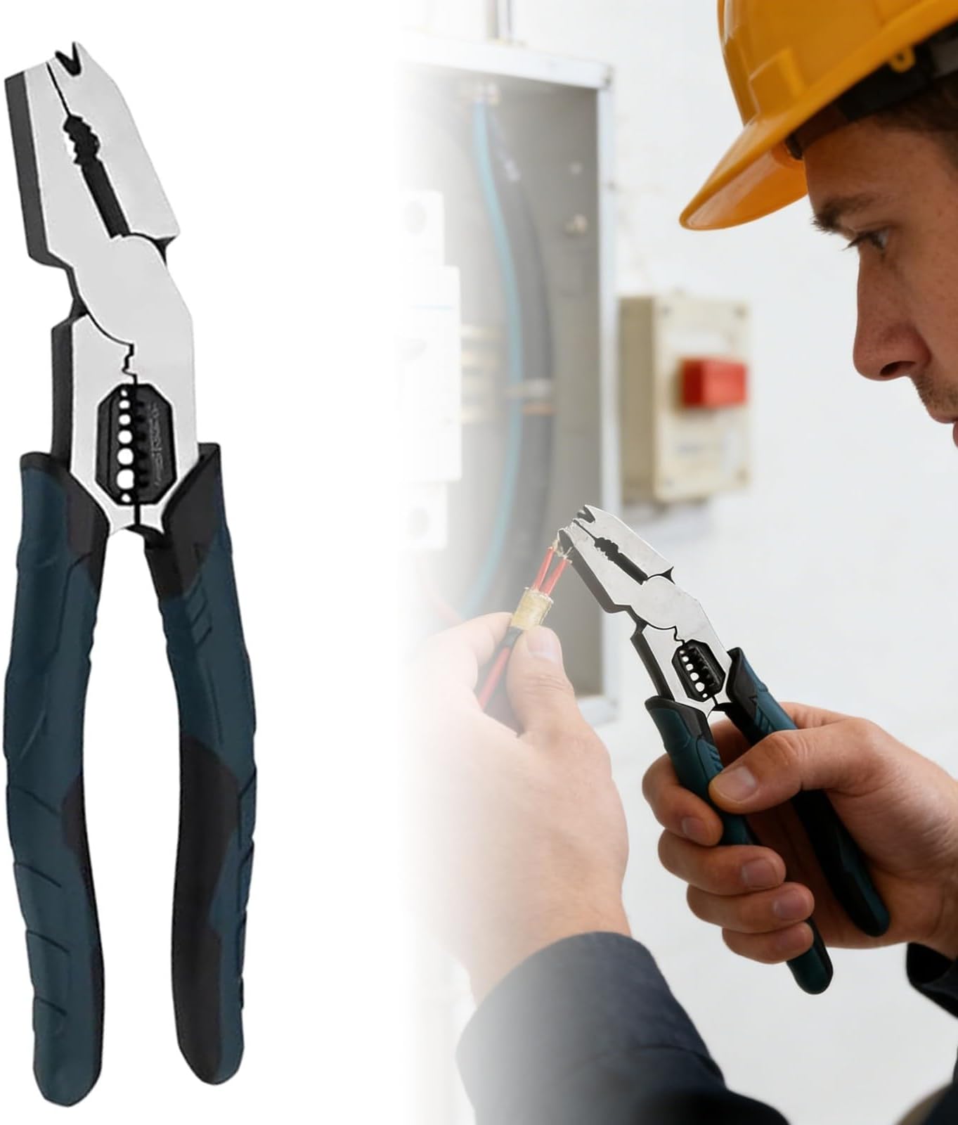 Multifunctional Cable Stripper, End Cut Nipper Pliers Nail Removal Tool, Hand Tool with Screw Cutter, Nail Design Cutter, Wiring Maintenance Tool for Electrical Work High Precision Wire Pliers (Black)