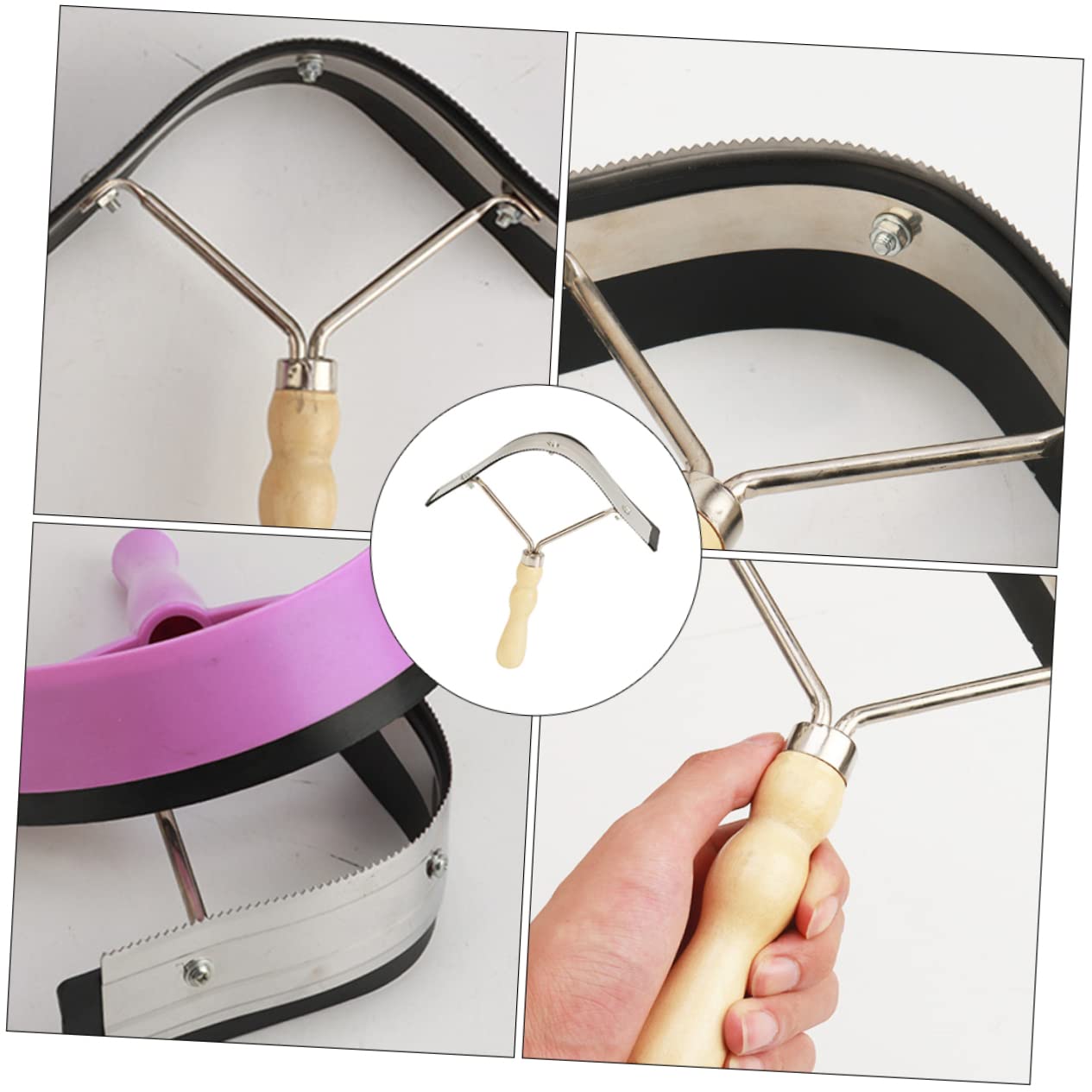 ibasenice 1Pc Horse Hair Grooming Comb Serrated Scraper for Livestock Cleaning Durable Grooming Tool with Handle for Horses and Cattle Care