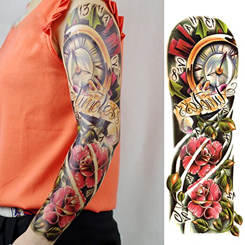 Kotbs 4 Sheets Extra Large Full Arm Temporary Tattoo Waterproof Tattoos Sticker for Men Women Makeup Body Art Fake Tattoo Sleeves Designs