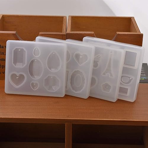 Vista 11 de Molde de silicona para formas de joyas para moldear, moldes de resina para aretes de oreja, moldes de resina epoxi (6 unidades)
