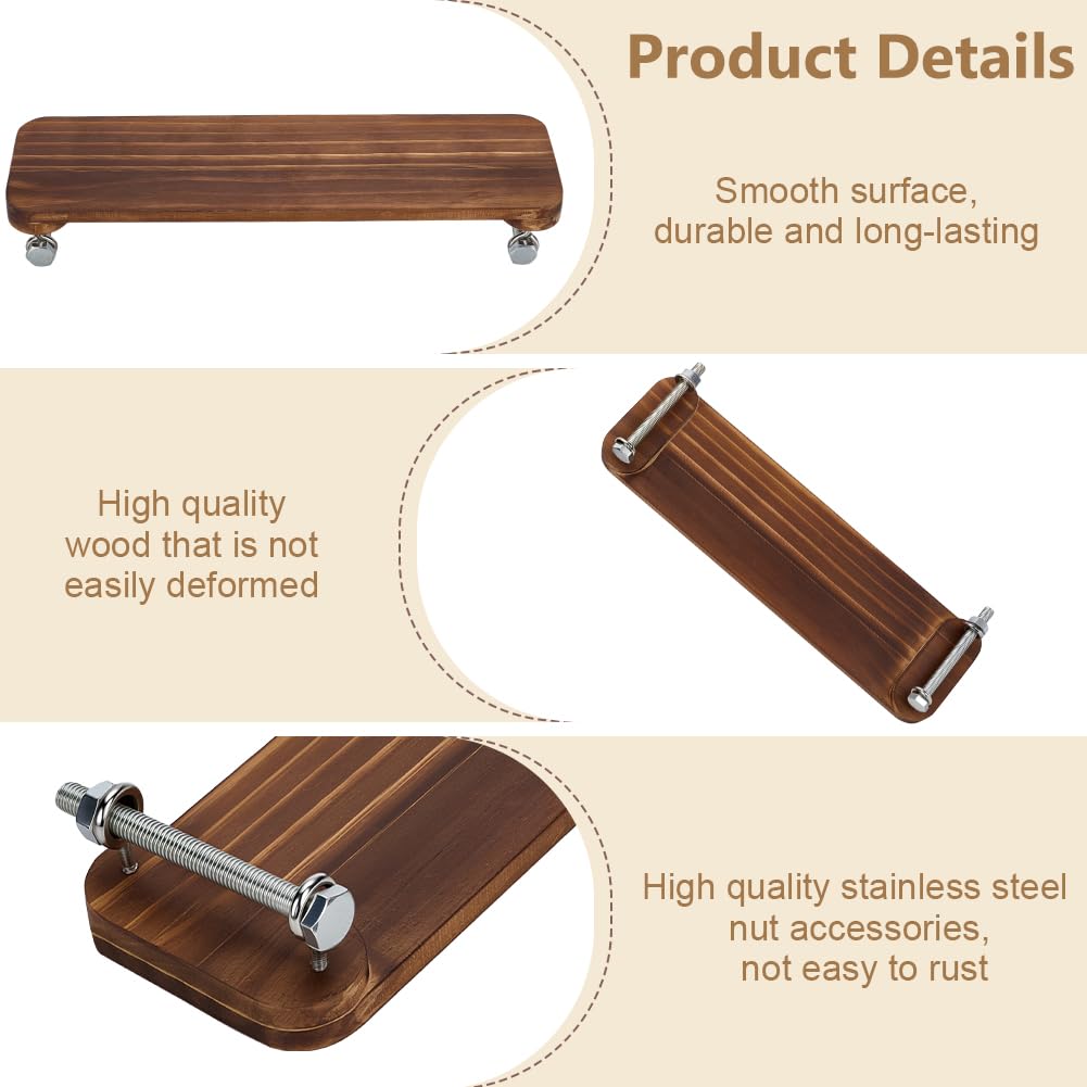 FINGERINSPIRE - Artesanía de tejido rectangular de madera para tejer perlas de rocalla, herramienta de fabricación de joyas para perlas de rocalla, color siena, 35 x 10 cm para collares y pulseras