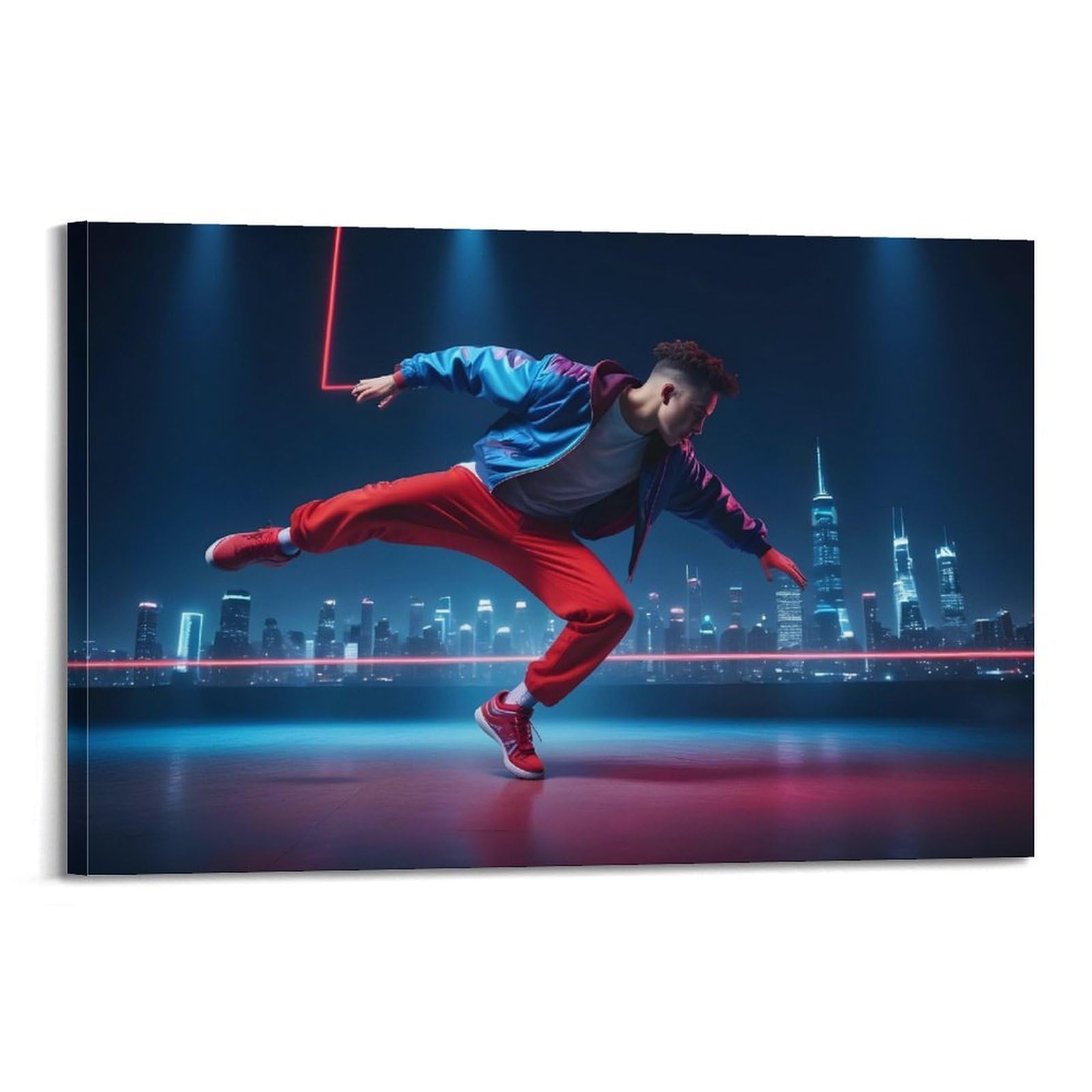 ZLQYHW Poster di street dance su tela, motivo: B-boy, hip-hop, danza appassionata, decorazione per camera da letto per la famiglia (40 x 60 cm)