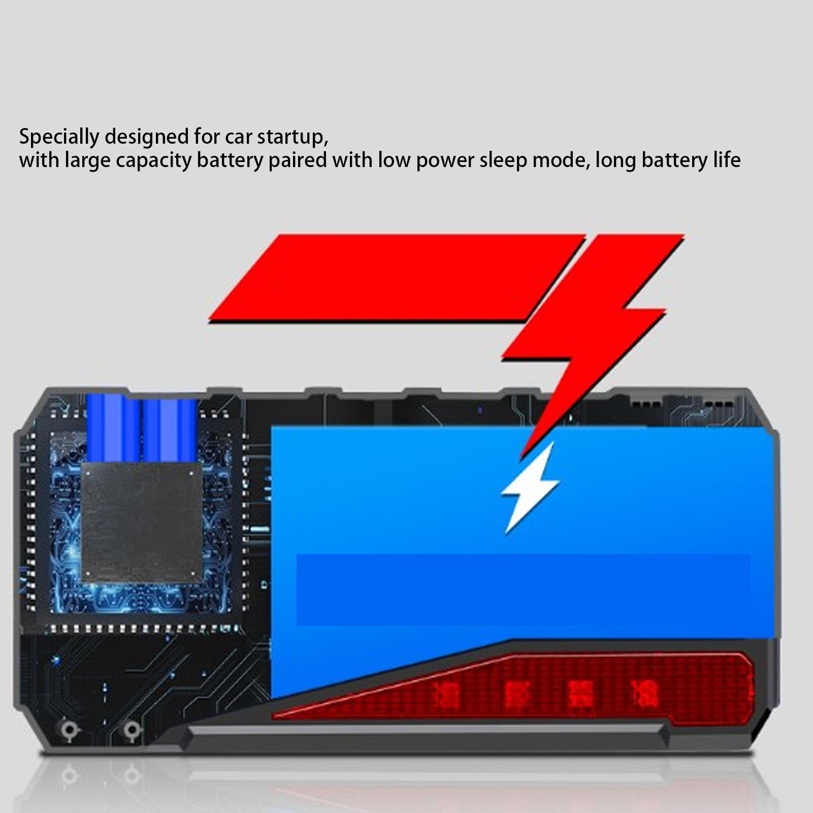 Rozrusznik Akumulatorów 1000A, 20000mAh Akumulator Litowy do 7L Gazowego 5,5L Silnika Derv, Latarka LED, Ochrona Bezpieczeństwa, Szybkie ładowanie USB3.0, Awaryjny Bank Zasilania