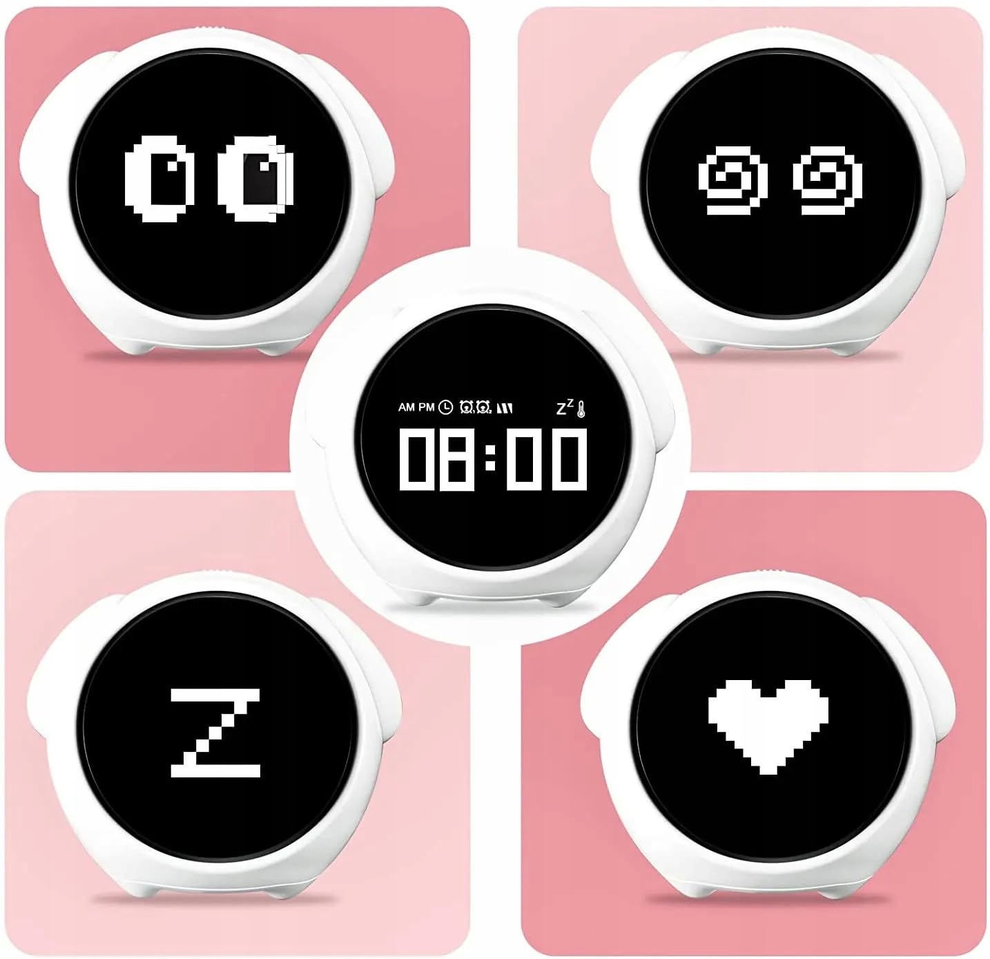 ELECTRONICA4U Horloge Réveil Veilleuse LED Lampe de Nuit pour Enfants Enfant Emoji Emoji