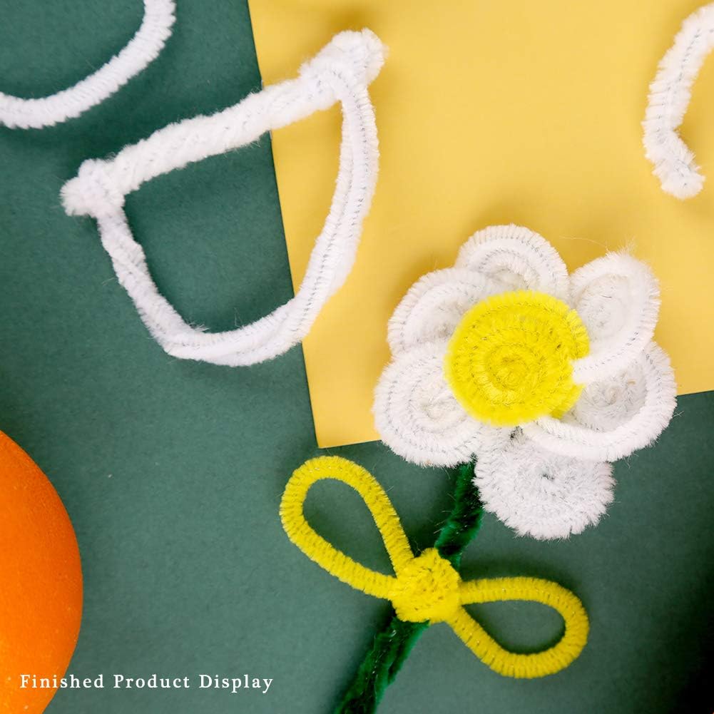 150 Pieces White Pipe Cleaners, Pipe Cleaners Chenille Stem, Craft Pipe Cleaners, Art Pipe Cleaners, Pipe Cleaners Bulk for Creative Home Arts and Crafts Project Decoration Supplies : Health & Household