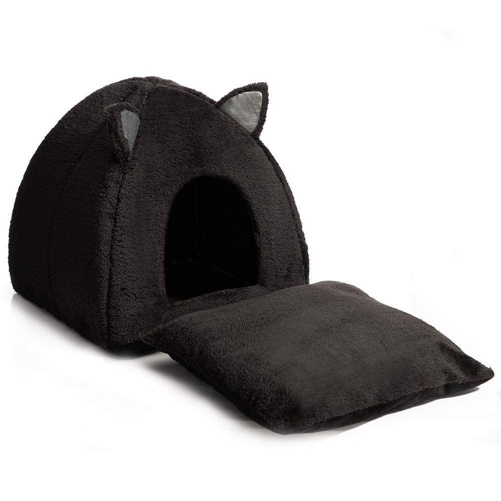 Hollypet Pet Bed, SelfWarming 2 in 1 Cat Tent Cave for Kittens and