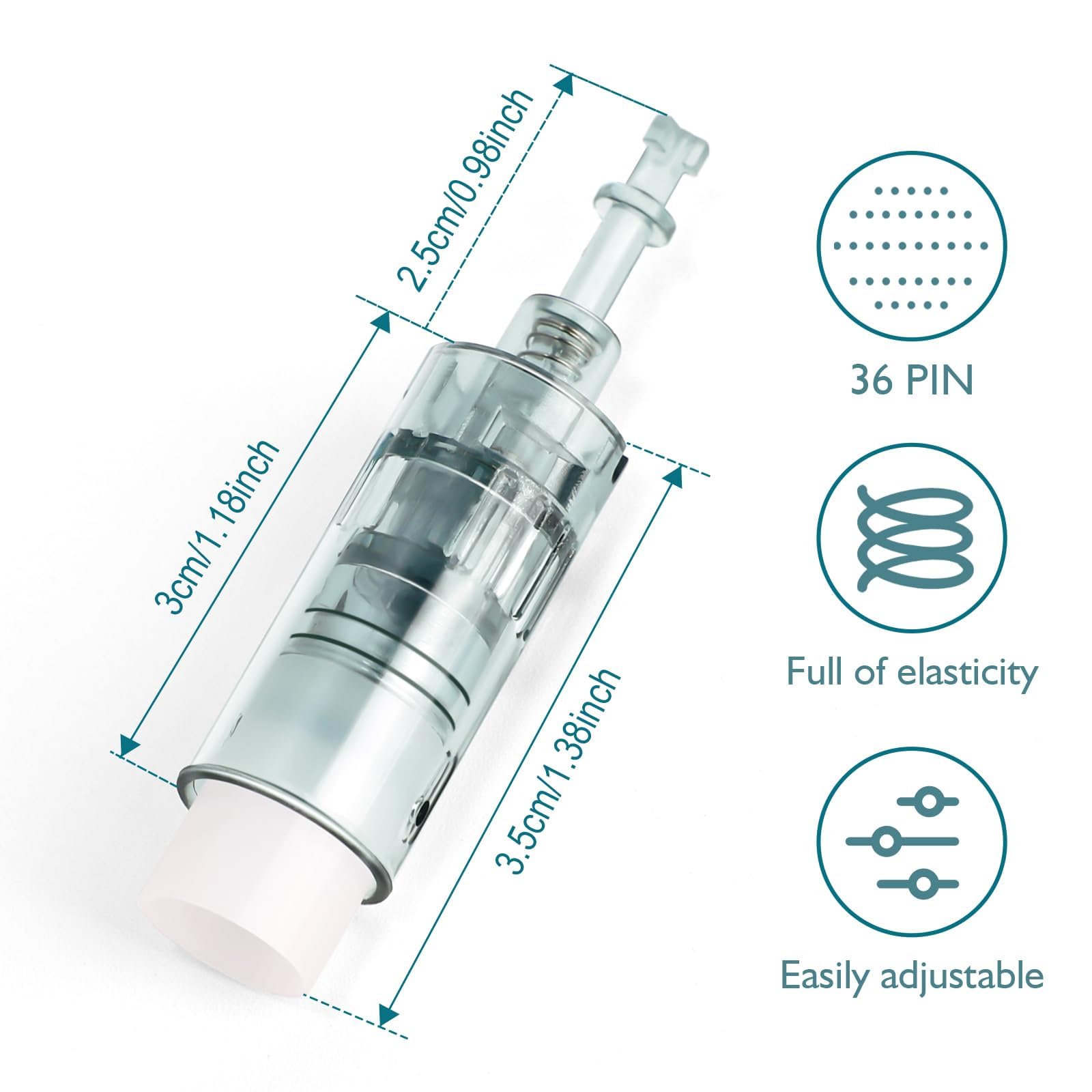20 Pezzi Dermapen M8 Microneedling Cartucce 36 Pins, Ricambio Originale Derma Pen per Microneedling Ultima M8/ M7S/ A6S Microneedling Electric Derma Pen, Slot a Baionetta (36Pins, 20Pcs)