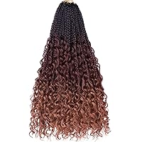 Vista 38 de Beverlee Trenzas de Caja Bohemias de 14 Pulgadas 8 Paquetes Trenzas de Caja Goddess Cabello de Ganchillo Trenzas Bohemias Hippie Cabello