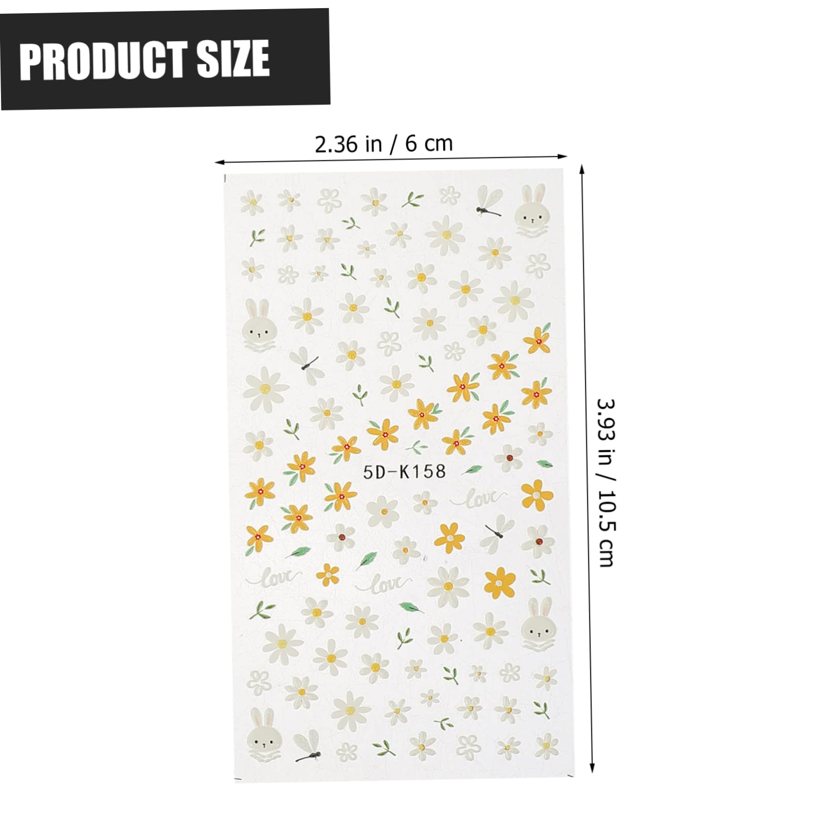 PACKOVE 12pezzi Nail Art Stickers Con Motivi Floreali Adesivi Decorativi Per Unghie Rilievo Perfetti Per Manicure e Occasioni Speciali