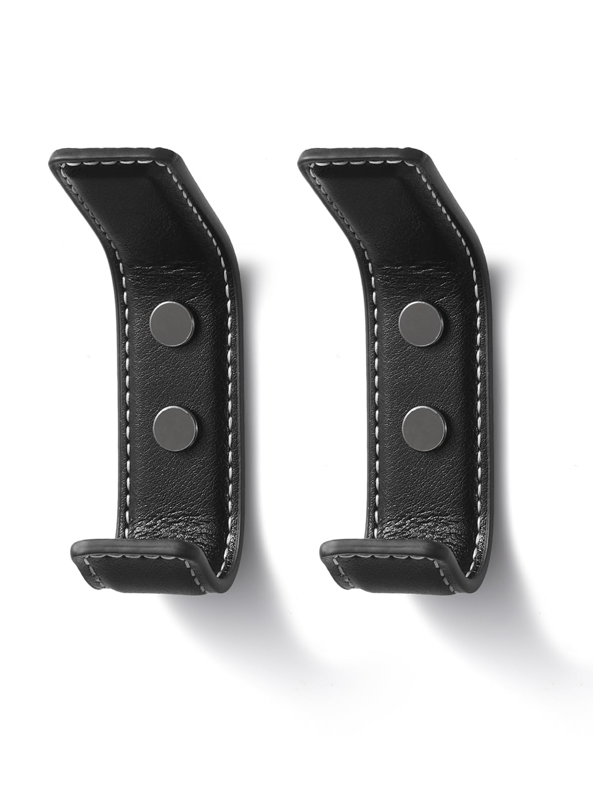 Sorwduerm Black 2 Pack Leather Coat Hooks Wall For Hanging Rectangle Coat Hooks For Hanging Robe Towels Bags Hats Scarf Keys Clothes Suitable For Bedroom, Entryway And Closet