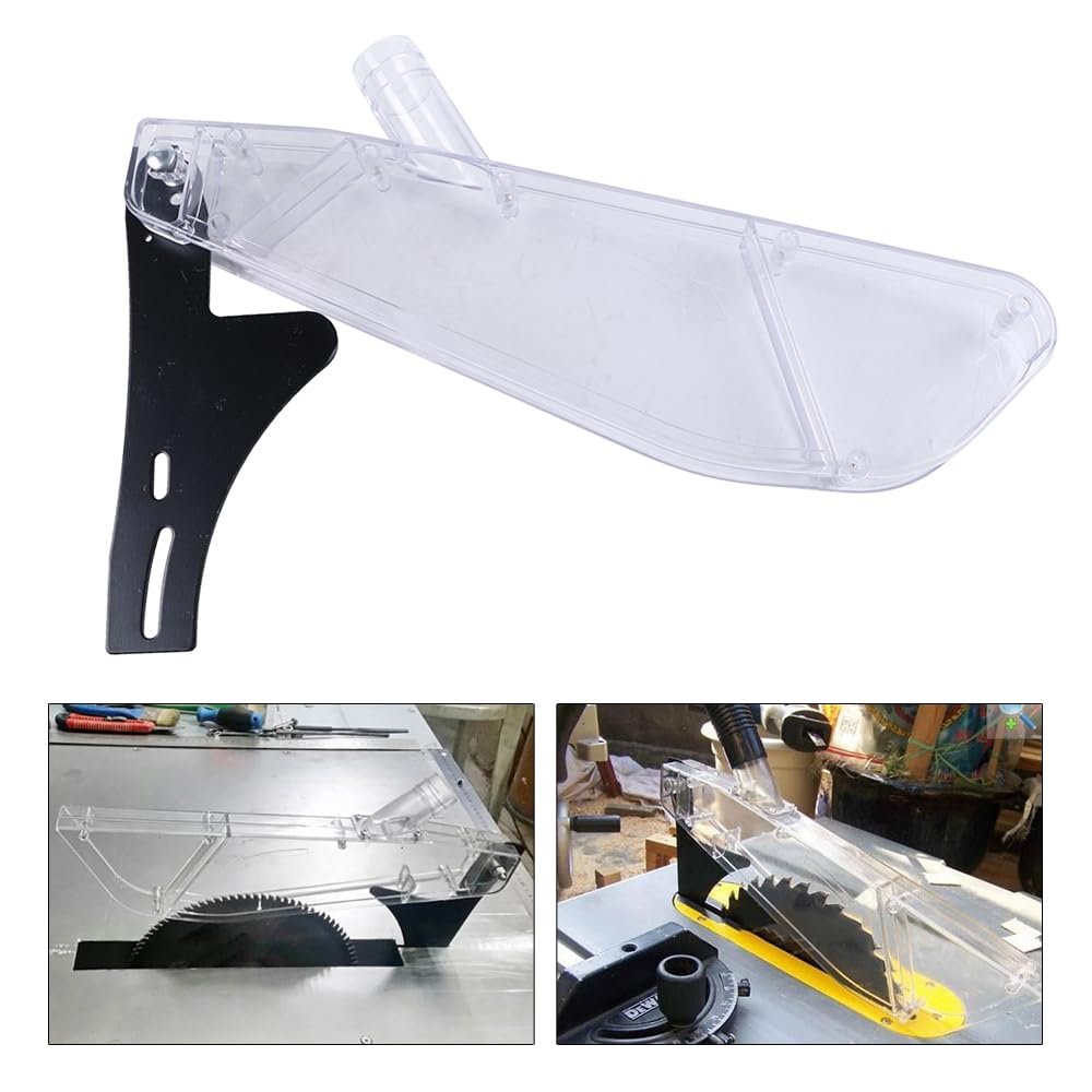Cloche de protection pour scie circulaire de table transparente de 30,5 cm - Couvercle en plastique - Protection de lame de scie circulaire de table - Protection efficace contre la poussière et
