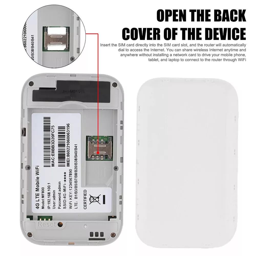 4G/5G WiFi Portable Mobile Hotspot Router, LTE Unlocked Wireless Broadband MiFi with LCD Display, 150Mbps High Speed — view 4