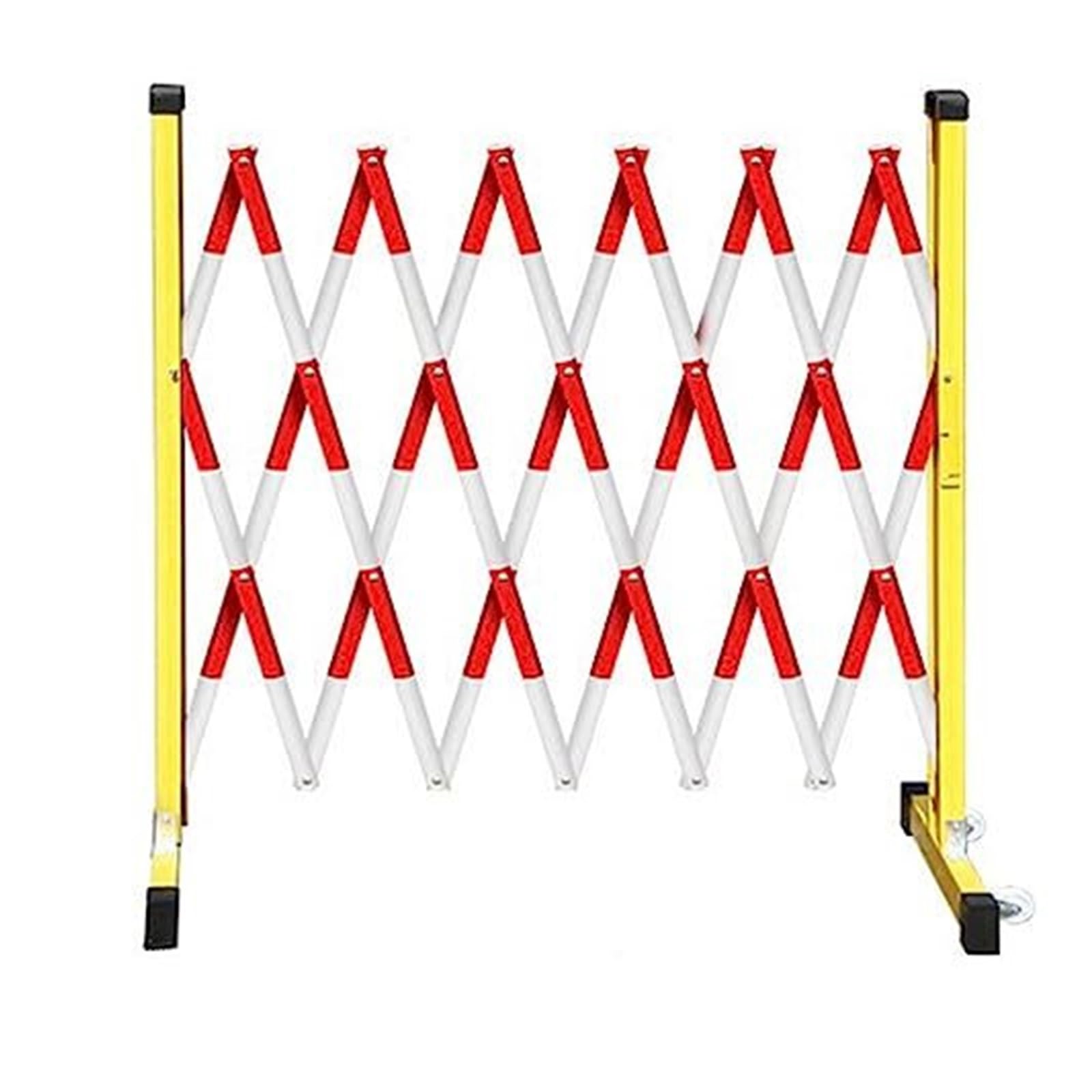 safety barriers Industrial Expandable Barricade Mobile Safety Barrier Gate with Locking Casters, for Driveway Warehouse(Yellow Red,1.2 * 4m)