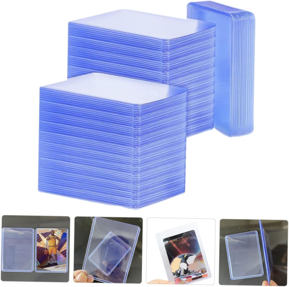 100pcs Trading Card Case Scratch Game Cards Protectors PVC Covers Top Open Design Compact for Easy Storage