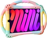 Vista 10 de TopEsct Funda infantil para iPad mini 7 (A17 Pro) 2024/iPad Mini6 2021, funda de silicona a prueba de golpes con soporte de asa para iPad mini