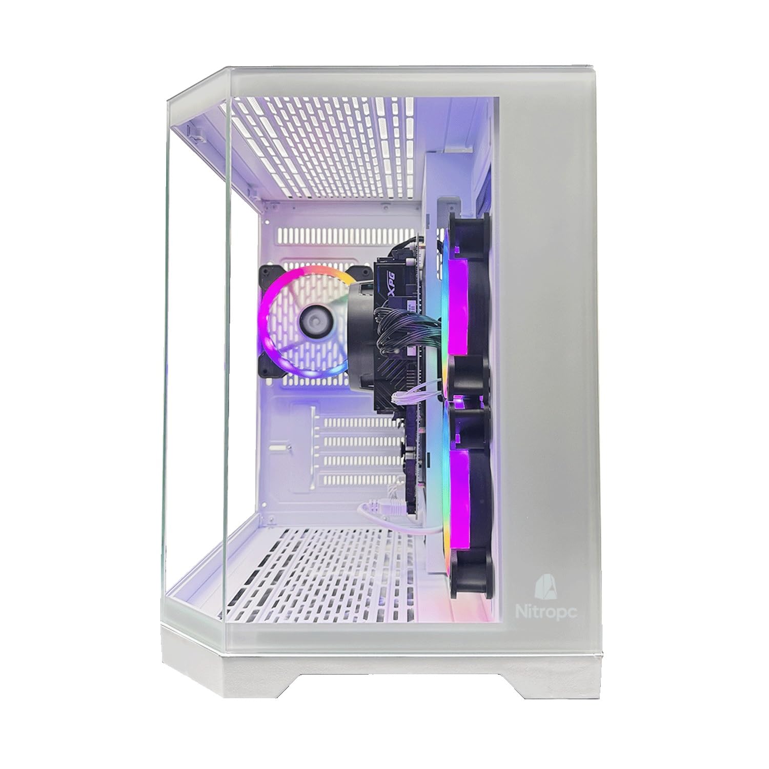 NitroPC - PC Gaming Avanzado (AMD Ryzen 5 3400G 4/8 4.2GHz, RX Vega 11, RAM 16GB, 480GB SSD, Windows 11 Pro, WiFi) Ordenador de sobremesa, PC Gamer (Blanco)