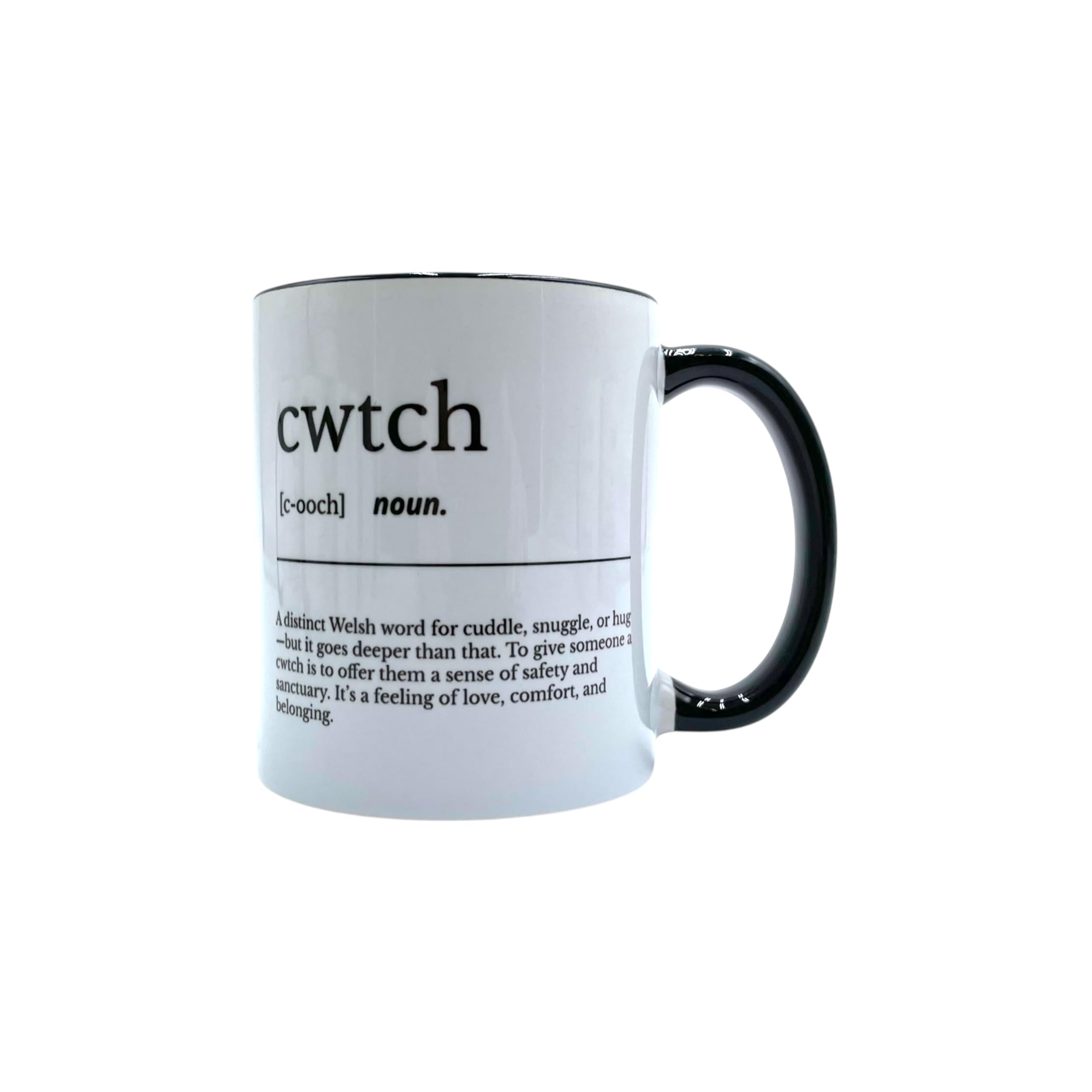 Cwtch Mug – Welsh Noun Meaning Hug, Cozy Embrace, Coffee & Tea Cup, Unique Gift for Friends & Family