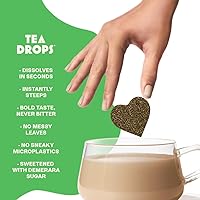 Vista 3 de Tea Drops Kit de café con leche de cacao y menta, té orgánico sin bolsa, helado o caliente, sin cafeína y sin microplásticos, crema de moca de menta