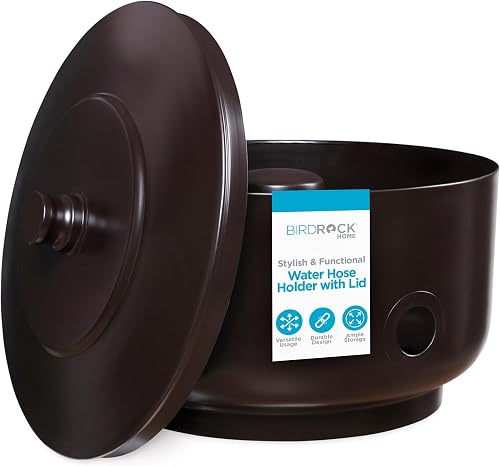 BIRDROCK HOME Indoor Outdoor Water Hose Holder, Oil-Rubbed Bronze, 18”x13”