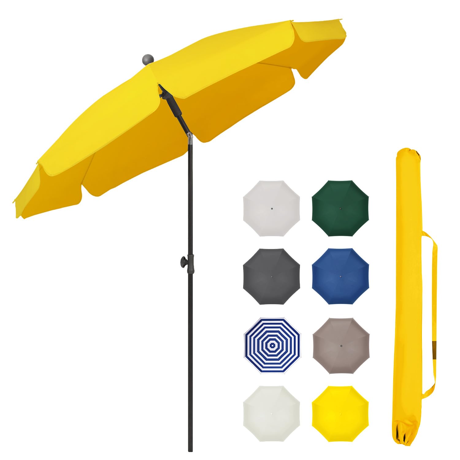 Sekey Sonnenschirm Balkon 200cm mit Schutzhülle Sonnenschirm Strand für Balkon Garten & Terrasse Neigungswinkel und Höhe verstellbar UV-Schutz bis UPF 50+ Sonnenschutz