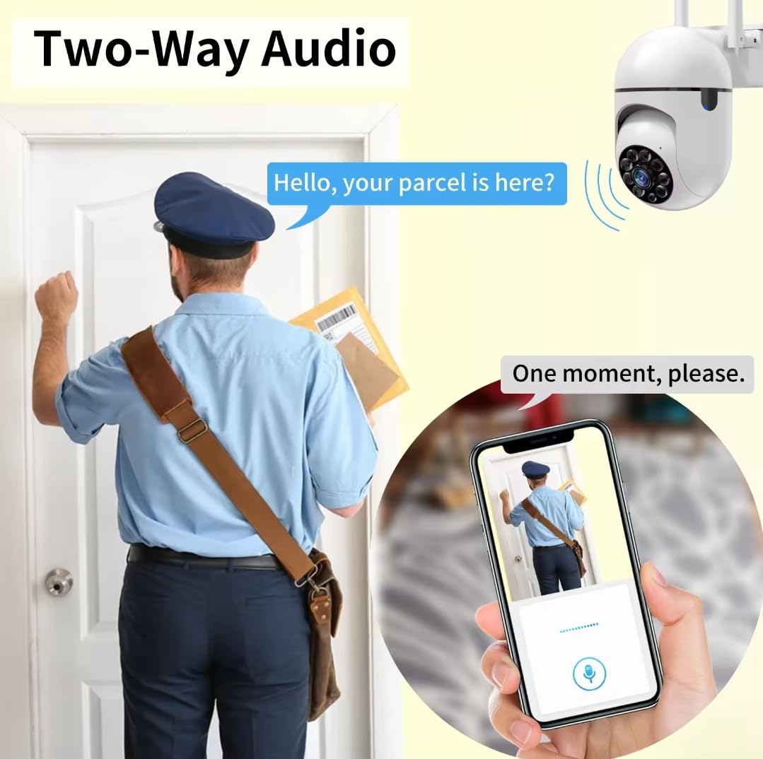 3MP WiFi Smart CCTV Security Camera for Home & Office | 360° PTZ Pan Tilt Zoom | Full Color Night Vision | Motion Detection Alerts | Two-Way Audio | Mobile App Remote View | Indoor Outdoor