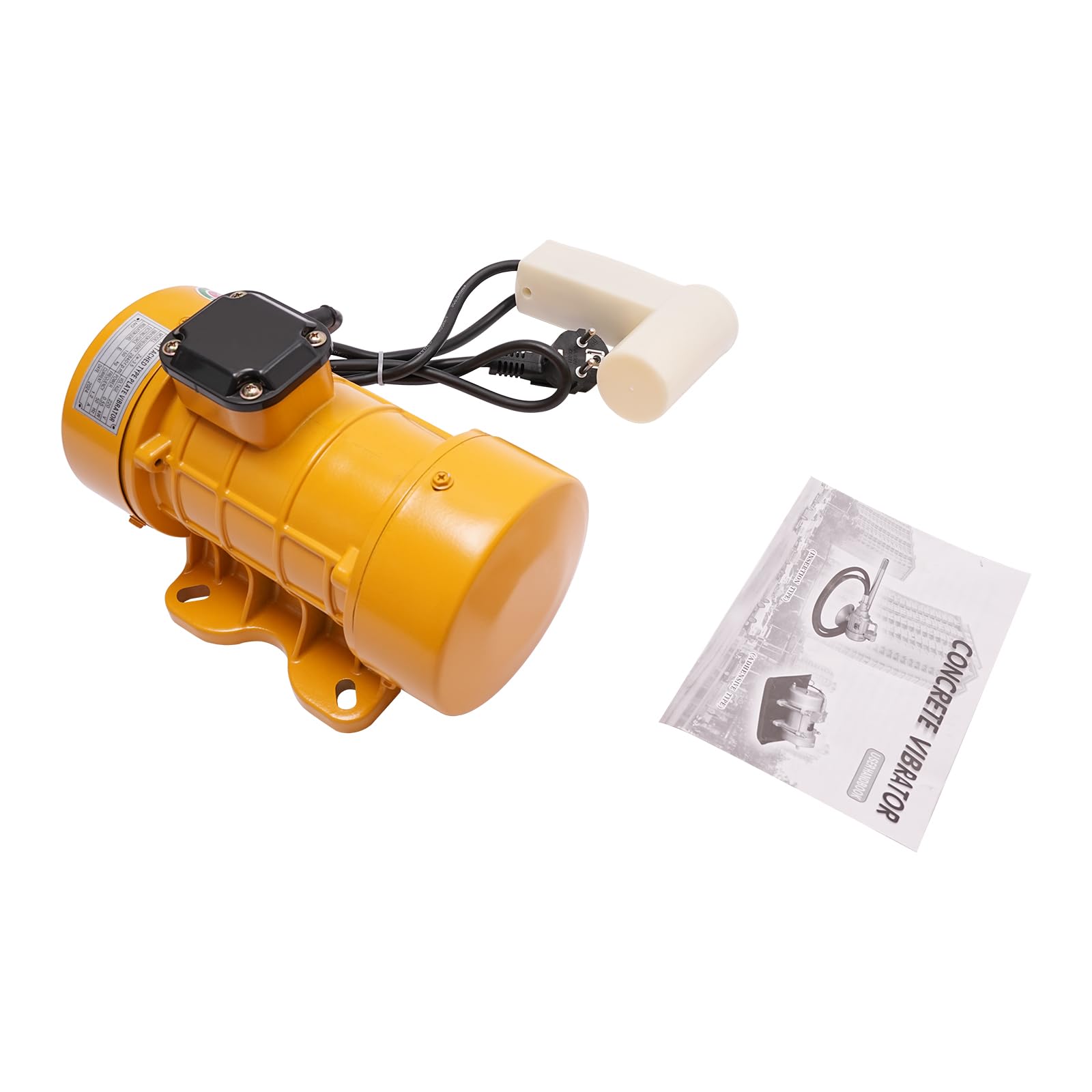 Vibrationsmotor 550W Vibrator Elektrischer Rüttler mit Exzentrizitätsblock Asynchrones Mehrzweckmotor für Bergbau Metallurgie Kohle Chemie (Gelb)