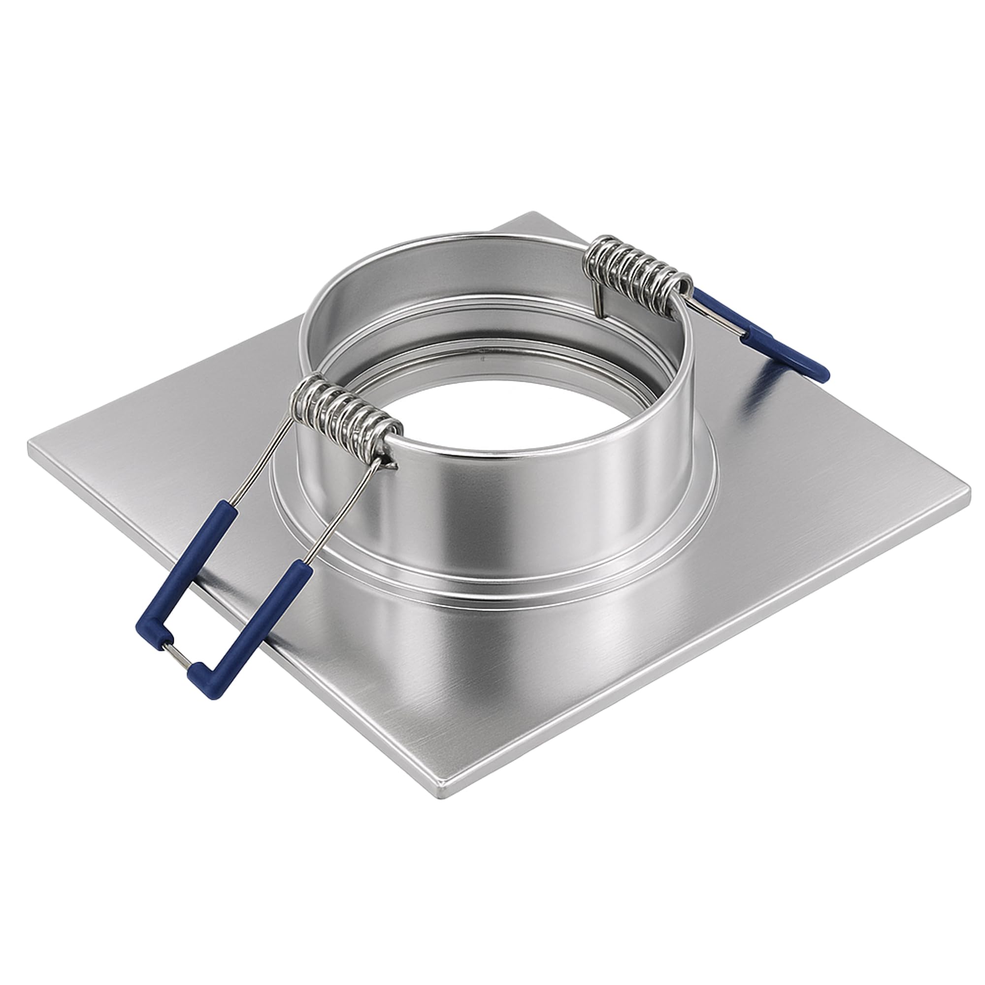 SSC-LUXon QW-2 Bad Einbaustrahler 6 Stück eckig Alu IP44 | Sechs eckige Bad-Deckenspots gebürstet spritzwassergeschützt IP44 - GU10 Fassung, geringe Einbautiefe 23mm (ohne Lampe)