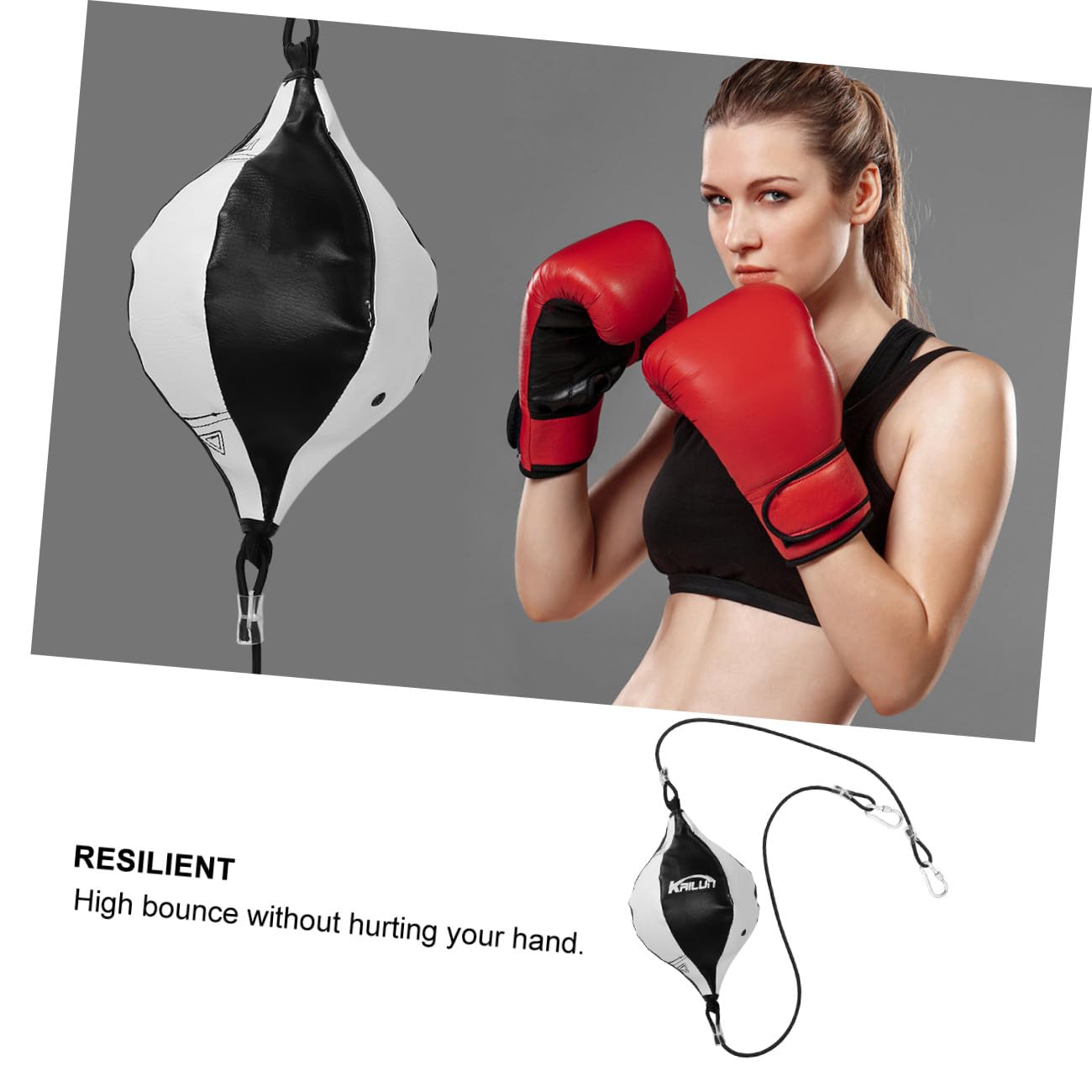 BESPORTBLE Reaktionsball Boxen Training Mit Doppelendball Set Inkl. Inflator Und Haken Für Reflex- Und Geschwindigkeitstraining Im Heim- Und Fitnessbereich