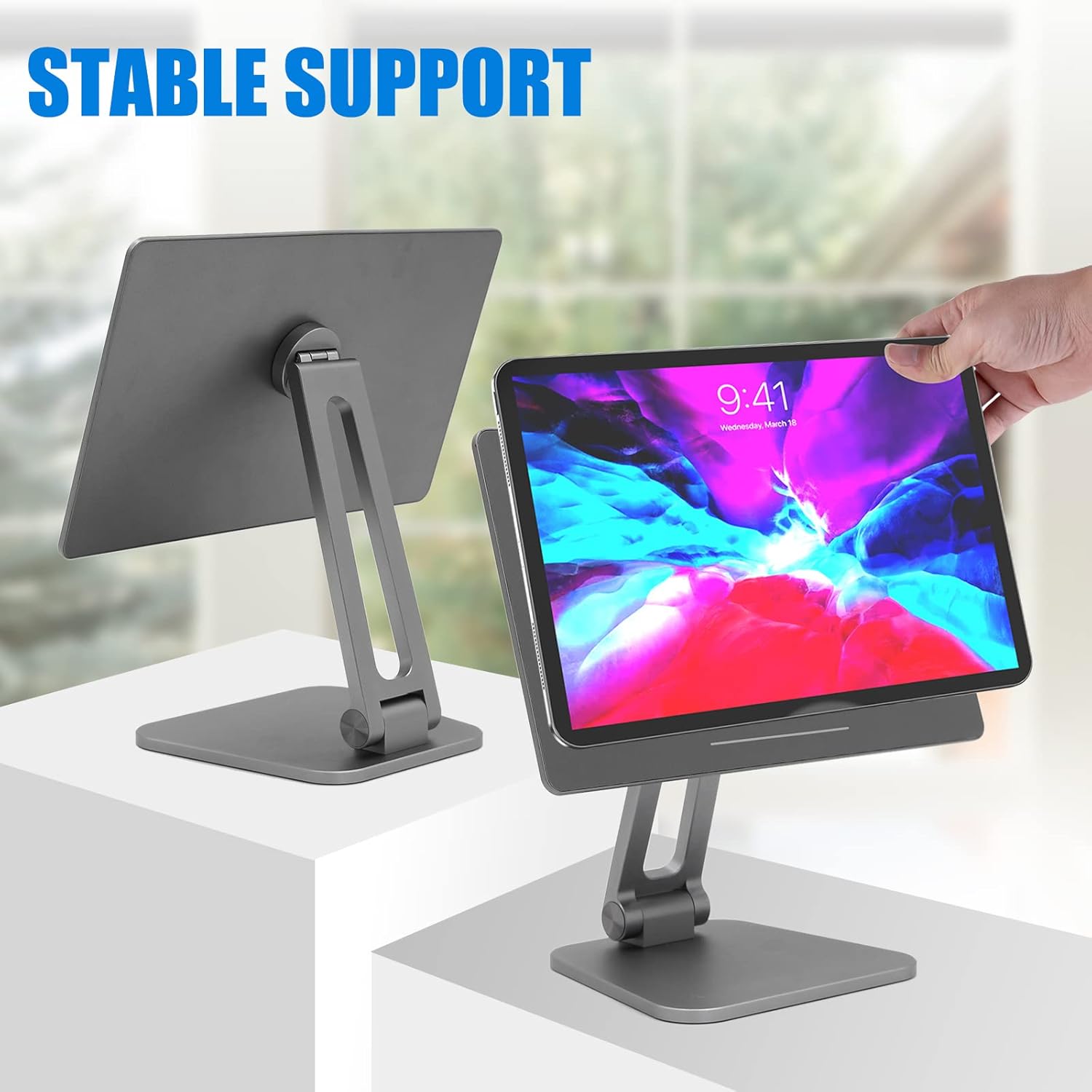 TooCust Magnetic Stand for Ipad Pro 12.9 Inch, iPad Air 13 Inch, 360° Adjustable Foldable, Strong Magnets & Thick Aluminium, for Magnetic Stand Ipad Pro 12.9’’ 3rd/4th/5th/6th Gen