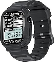 Vista 21 de elkson Funda con banda para Apple Watch Ultra de 49mm 3/2/1 con protector de pantalla de vidrio templado, Serie Quattro Pro resistente para correa