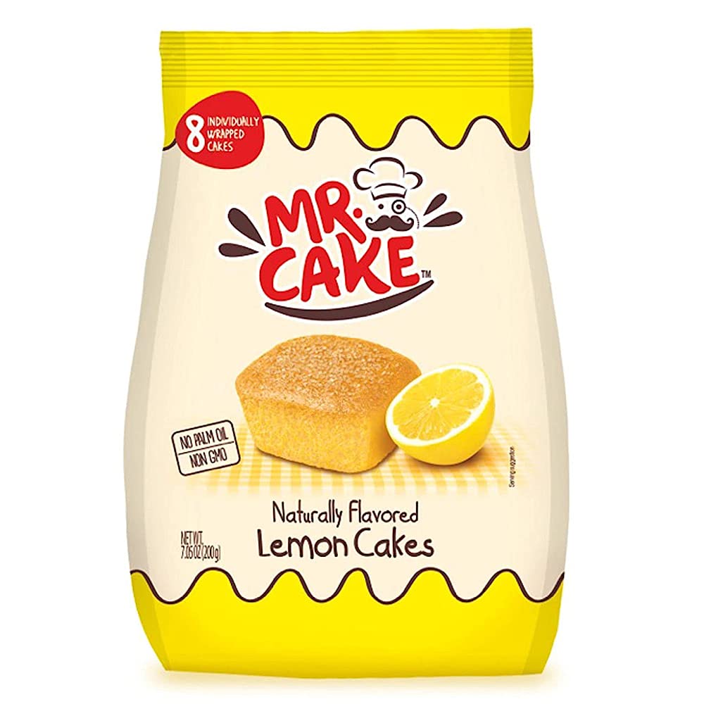Mr. Brownie Cakes Brownies Sabor Limón Bolsa de 8 Unidades 12 Bolsas 192 Unidades Snack Individual