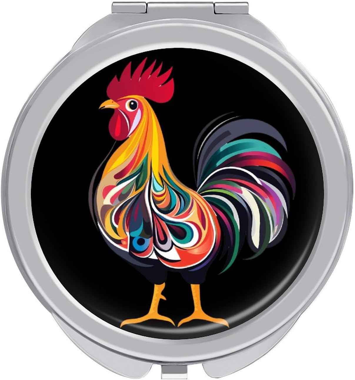 Funny Chicken Rooster Compact Makeup Mirror Mini Foldable Cosmetic Mirror Portable Travel Mirror for Purse Pocket