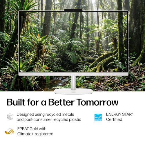Image of HP OmniStudio 27 inch All-in-One Desktop PC, FHD Display, AMD Ryzen 5 40, 16 GB RAM, 512 GB SSD, AMD Radeon Graphics, Windows 11 Home, Cotton White, 27-cv0170 (2026)
