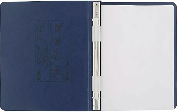 ACCO Pressboard Hanging Data Binder, 8.5 x 11 Unburst Sheets, Dark Blue (54123)