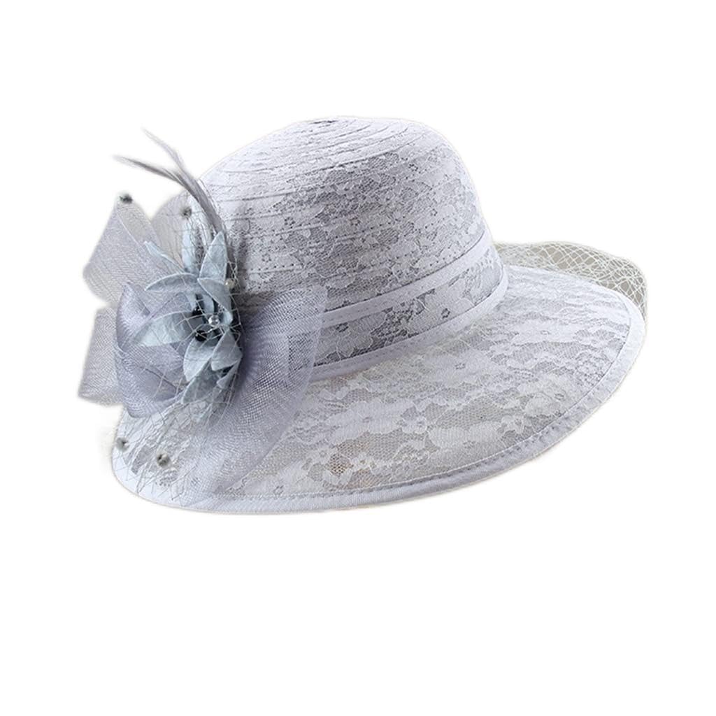 Hut Damen Sommer Spitze Mesh Blumentopf faltbar Kuppel Sonne Outdoor großkrempig kühl (b En Storlek)