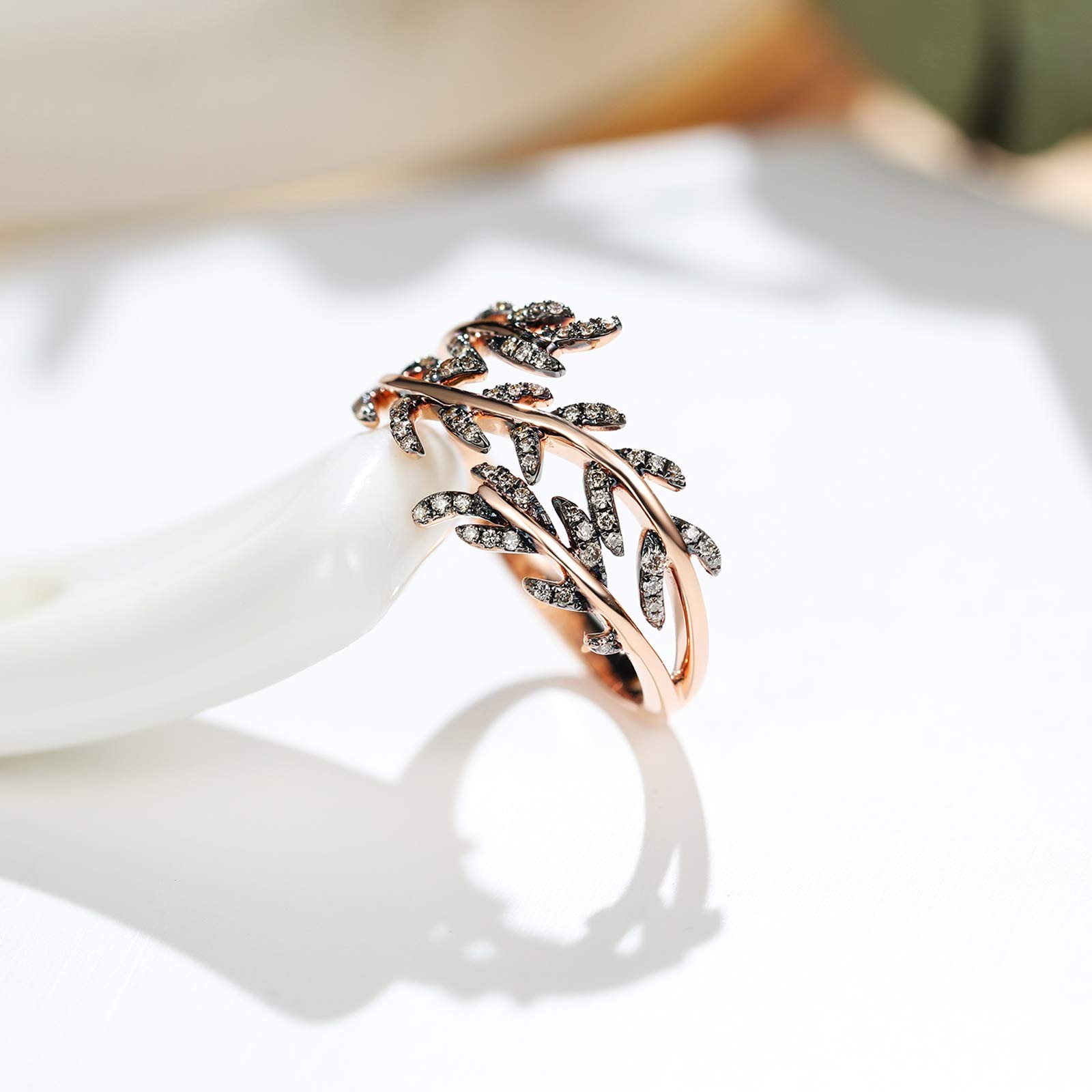 Beydodo Pierścionek zaręczynowy 18 K, 750 kartek z diamentami, różowe złoto e 18 karatów (750) czerwone złoto, 62 cm (19,7 cala), colore: różowy (Rosegold), cod. TLLWGZ4859