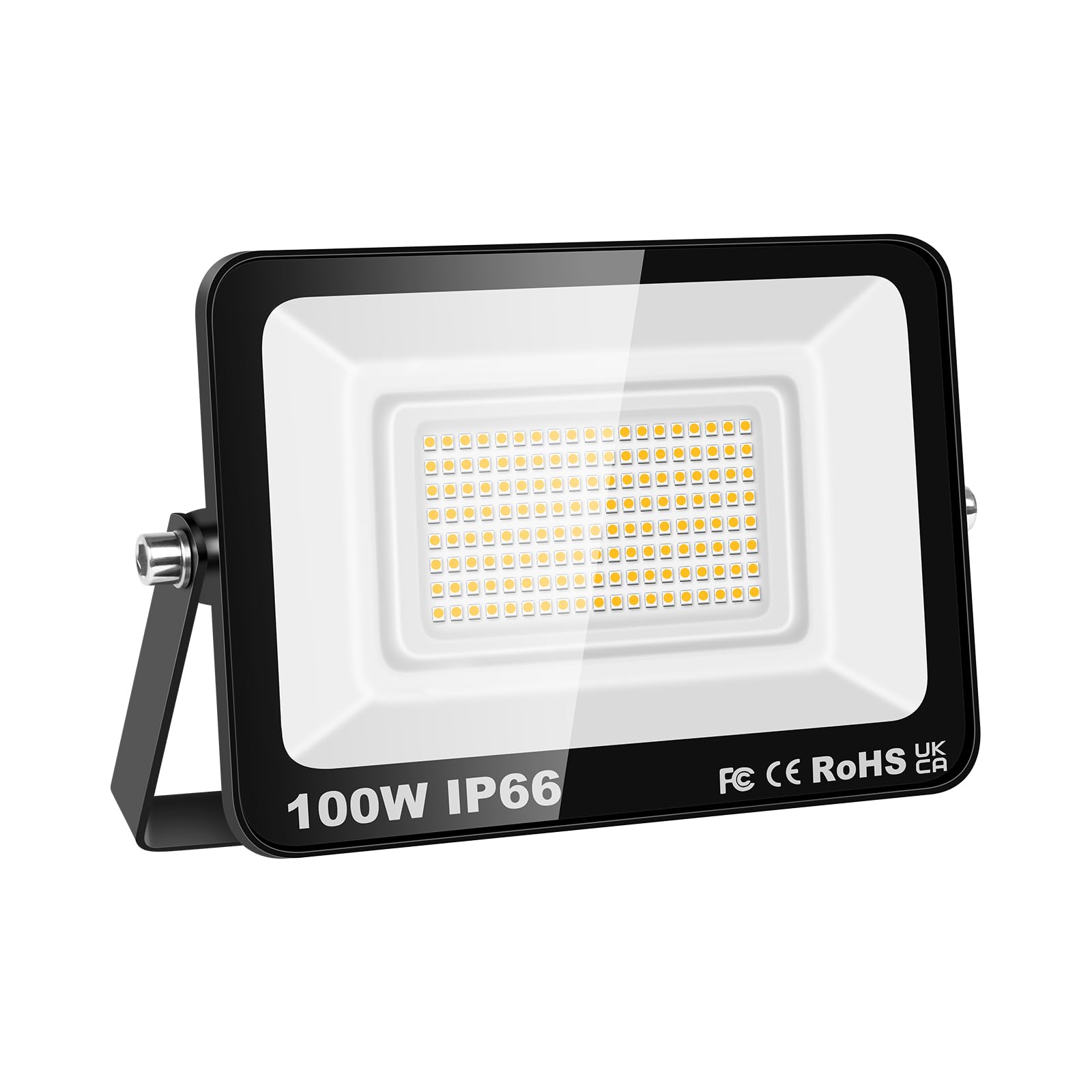 Willpower LED Security Lights Outdoor 100W 10000LM LED Floodlights IP66 Waterproof Warm White 3000K 85V-265V Wall Light for Garden Backyard Garage Back Door Yard Lawn Court Patio