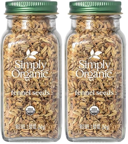 Simply Organic Fennel Seed, Certified Organic | 1.9 oz | Foeniculum vulgare Mill. (Pack of 2)