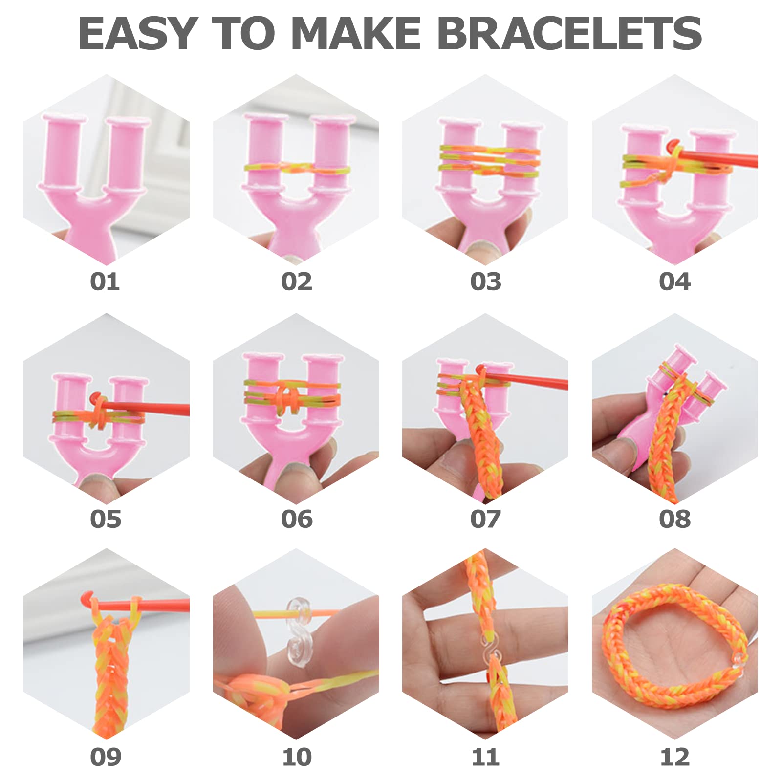 Noa Home Deco kit Elastici per Braccialetti, 2500+pcs kit fai da te Colorato, Telaio con Ciondoli, Gancetti, Perline per Bambini Braccialetto dell'amicizia Ragazze Ragazzi Regalo di Compleanno Natale