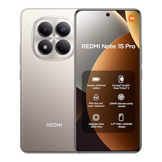 Redmi Note 15 Pro 8+256 Titanium (No power adapter included)