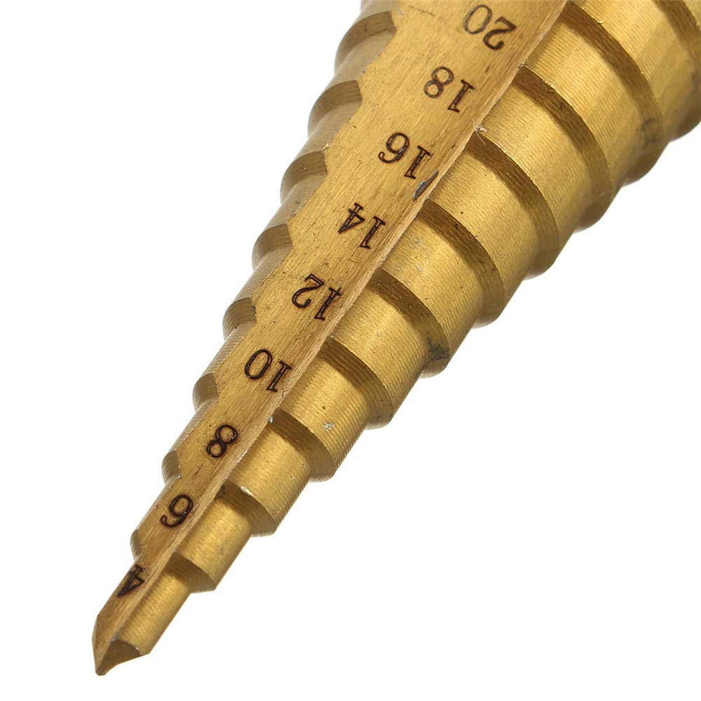 Broca escalonada ranurada en espiral, Broca escalonada Pagoda con vástago triangular HSS de 4 12/4 20/4 32(32mm)