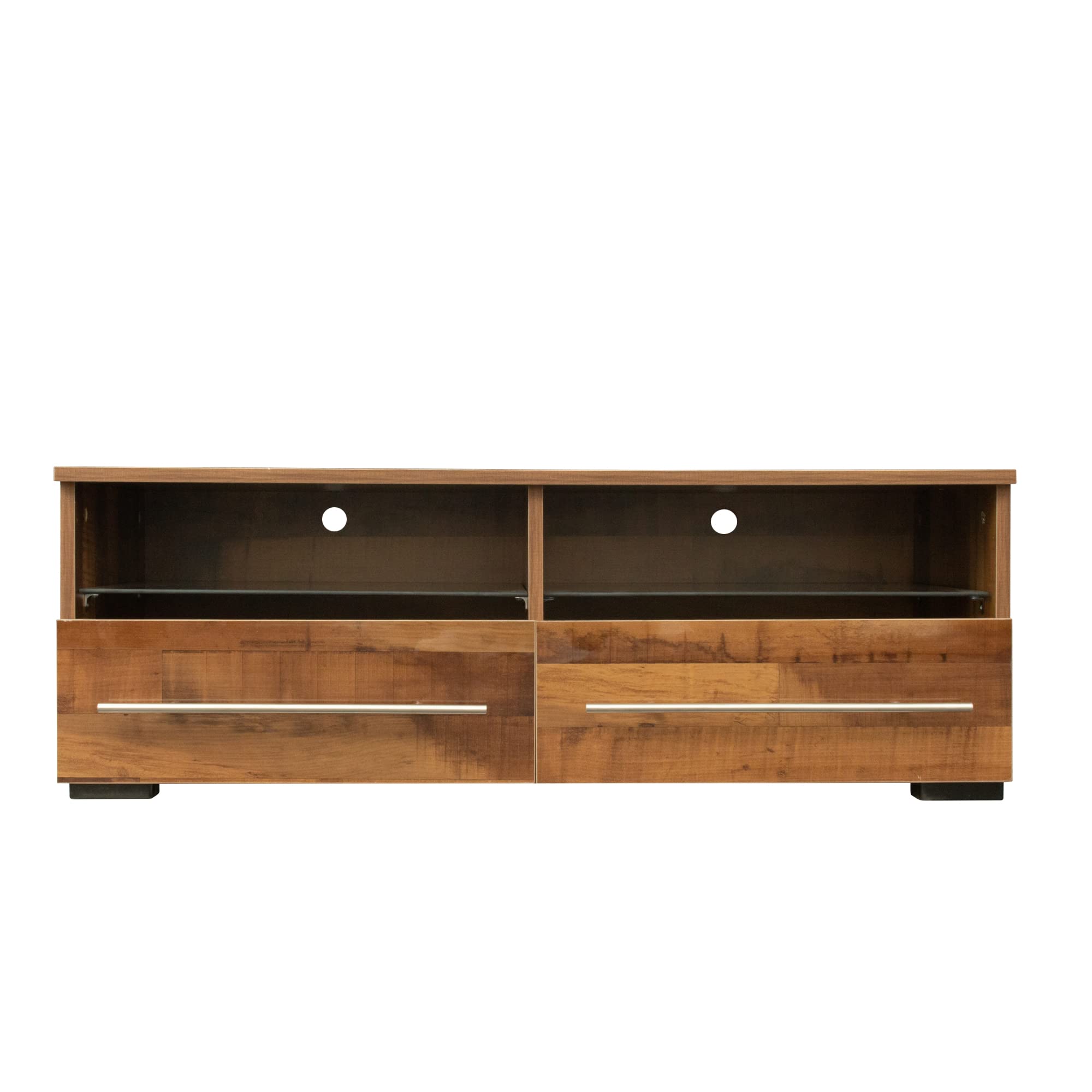 ♫テレビボート２drower TV cabinet TV Cabinet Entertainment Unit with 2 Drawers & Open Storage