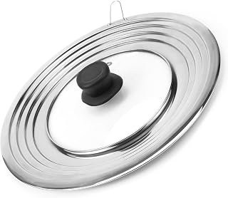KXVXXV Tapa universal para sartenes de 19/20/21/22/23/24/25/26/27/28/29/30/32 cm. Tapa universal de acero inoxidable. Tapa de cristal universal resistente al calor